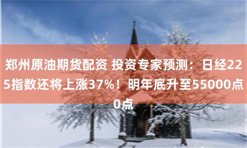郑州原油期货配资 投资专家预测：日经225指数还将上涨37%！明年底升至55000点